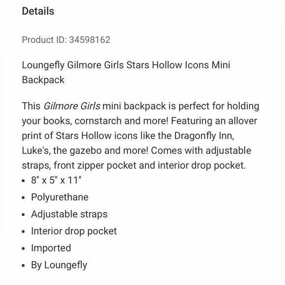 Loungefly Gilmore Girls Stars Hollow Icons Mini Backpack - Picture 2 of 6